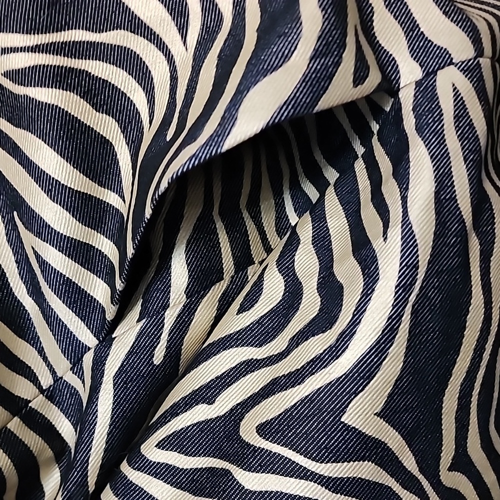 Linda Allard Ellen Tracy Womens Gold & Black Zebra Print Button Front Coat Sz 12 - Picture 10 of 10